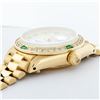 Image 9 : Rolex Ladies 18K Yellow Gold MOP Emerald President Wristwatch With Watch Winder
