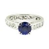 Image 2 : 2.78 ctw Round Brilliant Blue Sapphire And Diamond Ring - 14KT White Gold