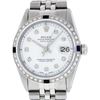 Image 1 : Rolex Mens Stainless Steel White Diamond & Sapphire 36MM Datejust Wristwatch