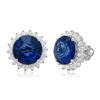 Image 1 : 14k Gold 9.91CTW Diffused Sapphire Earrings, (SI1/G/Treated)