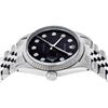 Image 3 : Rolex Mens Stainless Black Diamond 36MM Datejust Wristwatch