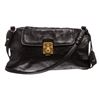 Image 3 : Miu Miu Black Grained Leather Fold Over Crossbody ToteBag