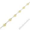 Image 5 : 14kt White and Yellow Gold 0.50 ctw Burnish Diamond Flower and Bar Link Bracelet