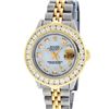 Image 2 : Rolex Ladies 2 Tone 14K MOP 2 ctw Diamond Datejust Wristwatch With Wooden Watch