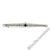 Image 3 : Art Deco 18kt White Gold 2.05 ctw Sapphire and Diamond Bar Pin Brooch