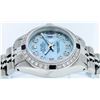 Image 6 : Rolex Ladies Stainless Steel Sky Blue Diamond & Sapphire Datejust Wristwatch