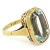 Image 8 : Antique 14kt Yellow Gold 8.57 ctw GIA Certified Oval Aquamarine Solitaire Ring