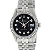 Image 1 : Rolex Mens Stainless Steel Black Diamond 36MM Datejust Wristwatch