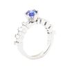 Image 4 : 2.20 ctw Sapphire And Diamond Ring - 18KT White Gold