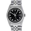 Image 1 : Rolex Mens Stainless Steel Black String Diamond 36MM Datejust Wristwatch