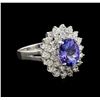 Image 1 : 14KT White Gold 2.37 ctw Tanzanite and Diamond Ring