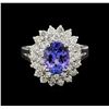 Image 2 : 14KT White Gold 2.37 ctw Tanzanite and Diamond Ring