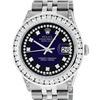 Image 1 : Rolex Mens Stainless Steel Blue Vignette Diamond Datejust Wristwatch With Watch