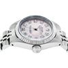 Image 3 : Rolex Ladies Stainless Steel Pink Diamond Gold Bezel Datejust Wristwatch