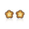 Image 1 : 14k Yellow Gold  3.02CTW Citrine and Brown Diamonds Earrings