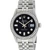 Image 1 : Rolex Mens Stainless Steel Black Diamond 36MM Datejust Wristwatch