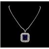 Image 1 : 18KT White Gold GIA Certified 43.74 ctw Tanzanite and Diamond Necklace