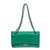 Image 3 : Chanel Green Quilted Patent Leather Classic Medium Double Flap Bag