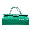 Image 4 : Chanel Green Quilted Patent Leather Classic Medium Double Flap Bag