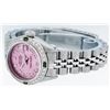 Image 6 : Rolex Ladies Stainless Steel Pink Diamond & Emerald Datejust Wristwatch