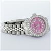 Image 4 : Rolex Ladies Stainless Steel 26MM Pink String Diamond Lugs Datejust Wristwatch