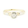 Image 2 : 0.15 ctw Diamond Solitaire Vintage Motif Ring - 14KT Yellow Gold