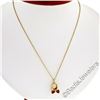 Image 5 : 14kt Yellow Gold 0.33 ctw Ruby and Diamond Bow Baby Girl Shoe Pendant Necklace