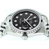 Image 4 : Rolex Mens Stainless Steel Slate Black Diamond & Emerald Datejust Wristwatch