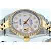 Image 3 : Rolex Mens 2 Tone 14K Mother Of Pearl Baguette Diamond Datejust Wristwatch