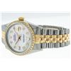 Image 6 : Rolex Mens 2 Tone 14K Mother Of Pearl Baguette Diamond Datejust Wristwatch