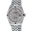 Image 1 : Rolex Mens Stainless Steel Gray Diamond & Sapphire 36MM Datejust Wristwatch