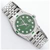 Image 3 : Rolex Mens Stainless Steel Diamond Lugs Green Diamond & Emerald Datejust Wristwa