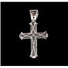 Image 2 : 3.00 ctw Diamond Cross Pendant - 14KT White Gold