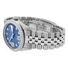Image 6 : Rolex Mens Stainless Steel Blue Diamond 36MM Datejust Wristwatch