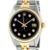 Image 2 : Rolex Mens 2 Tone 14K Black Diamond 36MM Datejust Wristwatch