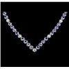 Image 1 : 14KT White Gold 11.52 ctw Tanzanite and Diamond Necklace