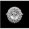 Image 2 : 4.55 ctw Aquamarine and Diamond Ring - 14KT White Gold