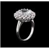 Image 4 : 4.55 ctw Aquamarine and Diamond Ring - 14KT White Gold