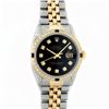 Image 2 : Rolex Mens 2 Tone 14K Black Diamond 36MM Datejust Wriswatch