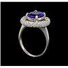 Image 4 : 14KT White Gold 2.96 ctw Tanzanite and Diamond Ring