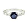 Image 2 : 2.02 ctw Round Brilliant Blue Sapphire And Diamond Ring - 14KT White Gold