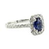 Image 1 : 1.45 ctw Oval Brilliant Blue Sapphire And Diamond Ring - 14KT White Gold