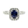 Image 4 : 1.45 ctw Oval Brilliant Blue Sapphire And Diamond Ring - 14KT White Gold