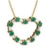 Image 1 : 14k Yellow Gold 0.89CTW Emerald and Diamond Pendant, (VS2-SI1/G-H)