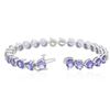 Image 3 : 14KT White Gold 14.60 ctw Tanzanite and Diamond Bracelet