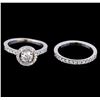 Image 2 : 1.23 ctw Diamond Wedding Ring Set - 14KT White Gold