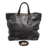 Image 1 : Prada Black Vitello Daino Leather Satchel Shoulder Bag
