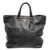 Image 3 : Prada Black Vitello Daino Leather Satchel Shoulder Bag