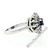 Image 8 : Vintage 14kt White Gold 0.90 ctw Round Sapphire and Diamond Flower Cluster Ring