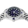Image 7 : Rolex Mens Stainless Steel Diamond Lugs Blue Vignette & Sapphire Datejust Wristw